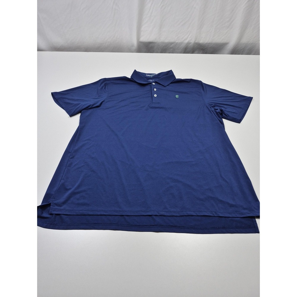 Draddy Sport Polo Shirt Mens XL Blue Piping Rock Club Golf Stretch Made USA